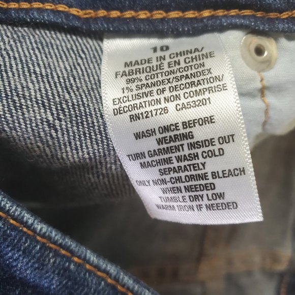 𝅺AEROPOSTALE distressed stretch medium wash denim Bermuda size 10 - Picture 8 of 10